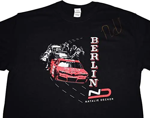 Autographed 2018 Natalie Decker #25 Berlin Race (Venturini Motorsports) Arca Series Rare Custom & Limited Signed Collectible Nascar Large Black Shirt With Coa (1 Of Only 50 Produced) 2