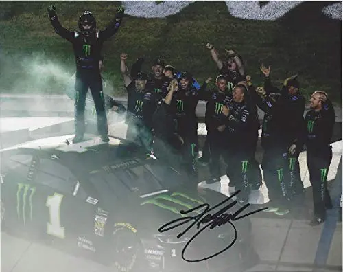 Autographed 2019 Kurt Busch #1 Monster Energy Team Kentucky Race Win (Victory Celebration) Ganassi Team Signed Collectible Picture Nascar 8X10 Inch Glossy Photo With Coa 1