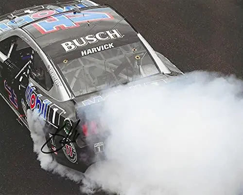 Autographed 2019 Kevin Harvick #4 Mobil 1 Racing Brickyard Indy Race Win (Victory Burnout) Nascar Cup Series Signed Picture 8X10 Inch Glossy Photo With Coa 1