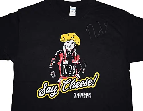 Autographed 2018 Natalie Decker #25 Madison Speedway Race Venturini Arca Series Rare Custom & Limited Signed Collectible Nascar Large Black Shirt With Coa (1 Of Only 50 Produced) 2