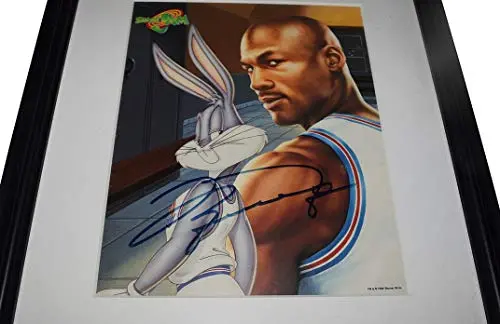 Autographed Michael Jordan 1996 Warner Bros Space Jam Movie (Bugs Bunny) Extremely Rare Signed Picture Vintage 8X10 Inch Photo With 13X15 Inch Frame And Coa 2