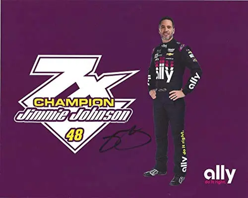 Autographed 2019 Jimmie Johnson #48 Ally Racing 7X Champion (New Sponsor) Hendrick Motorsports Monster Cup Series Signed Collectible Picture 8X10 Inch Nascar Hero Card Photo With Coa 1