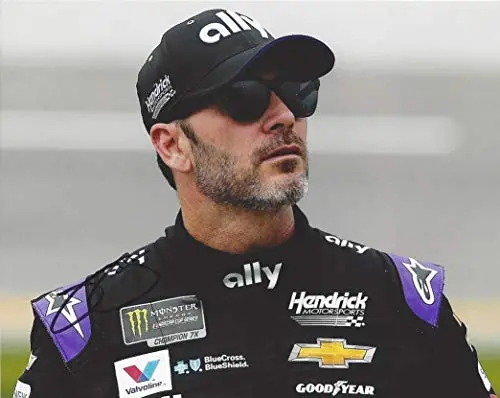 Autographed 2019 Jimmie Johnson #48 Ally Bank Racing Pit Road Pre-Race (Hendrick Motorsports) Monster Cup Series Signed Collectible Picture 8X10 Inch Nascar Glossy Photo With Coa 1