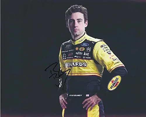 Autographed 2019 Ryan Blaney #12 Menard Racing Media Day Pose Team Penske Monster Energy Cup Series Signed Picture 8X10 Inch Nascar Glossy Photo With Coa 1