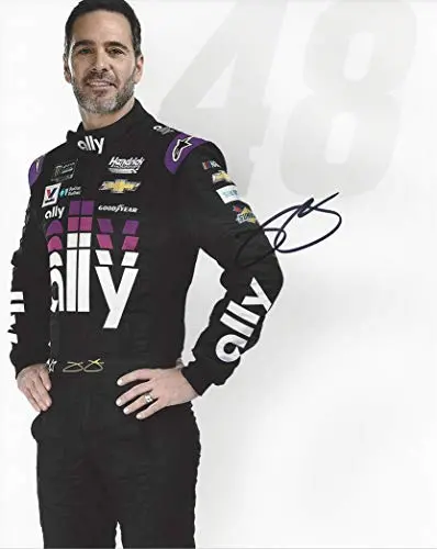 Autographed 2019 Jimmie Johnson #48 Ally Racing New Sponsor (Media Day Pose) Hendrick Motorsports Monster Cup Series Signed Collectible Picture 8X10 Inch Nascar Glossy Photo With Coa 1