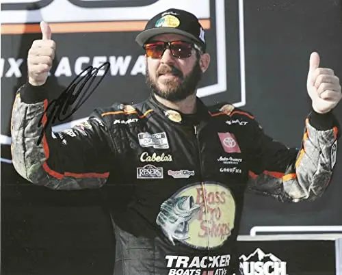 Autographed 2021 Martin Truex Jr. #19 Bass Pro Shops Phoenix Race Win (Victory Lane) Joe Gibbs Racing Signed Collectible Picture 8X10 Inch Nascar Glossy Photo With Coa 1