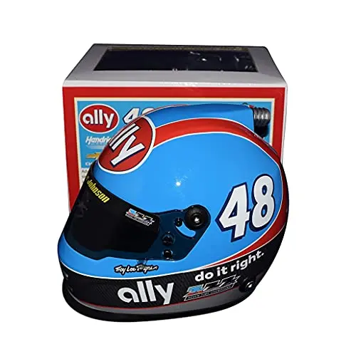 Autographed 2020 Jimmie Johnson #48 Ally Racing Darlington Throwback (Earnhardt Tribute) 7X Champion Troy Lee Designs Final Season Rare Signed Nascar Replica Mini Helmet With Coa 1