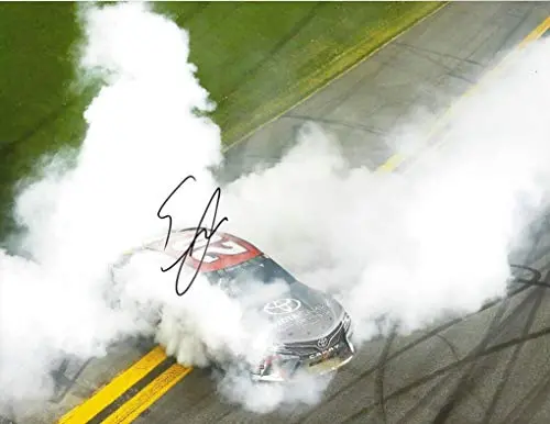 Autographed 2018 Erik Jones #20 Buy A Toyota Racing Coke Zero 400 Daytona First Career Win (Victory Burnout) Monster Cup Series Signed Collectible Picture Nascar 9X11 Inch Glossy Photo With Coa 1