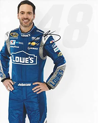 Autographed 2015 Jimmie Johnson #48 Team Lowes Racing Media Day Pose (Hendrick Motorsports) Sprint Cup Series Signed Collectible Picture 8X10 Inch Nascar Glossy Photo With Coa 1