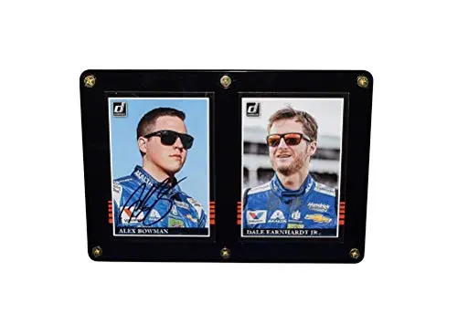 2X Autographed Dale Earnhardt Jr. & Alex Bowan #88 Two Card Display Case (4.5X6.5 Inch) Donruss Racing Multi Signed Nascar Trading Card Set With Coa 1