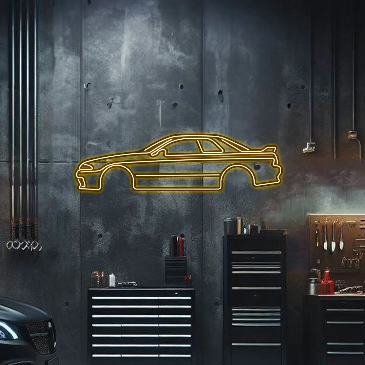 Skyline Gt-R R32 Metal Neon Car Wall Art - Mtn0035 7