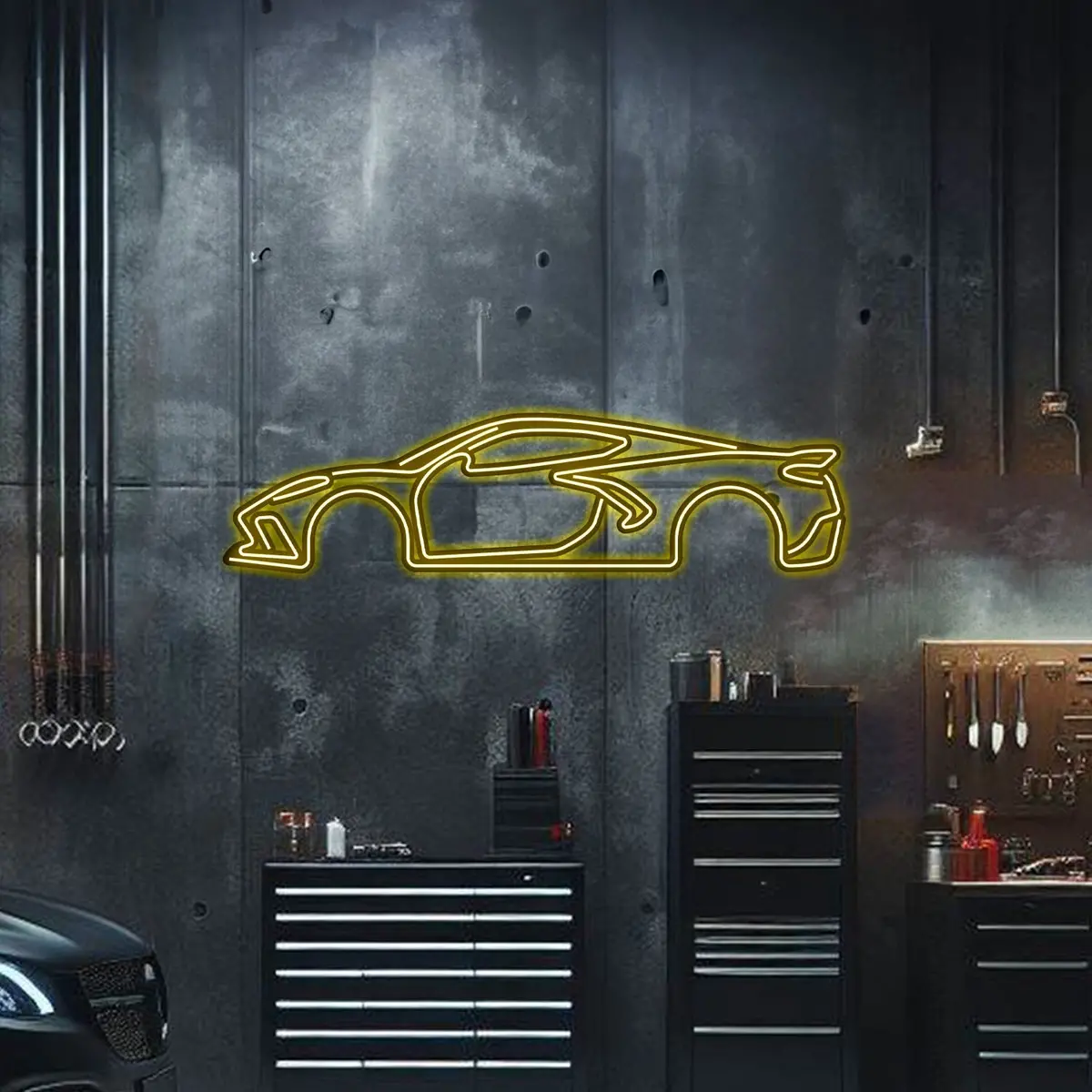 Corvette C8 Metal Neon Car Wall Art - Mtn0022 7
