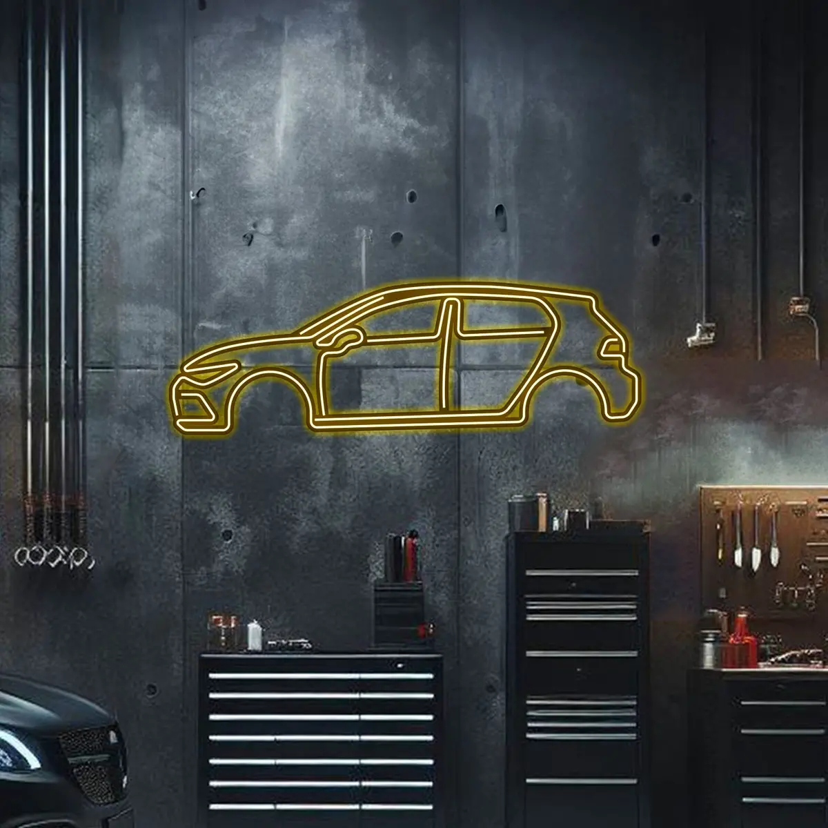 Golf Gti Metal Neon Car Wall Art - Mtn0049 7