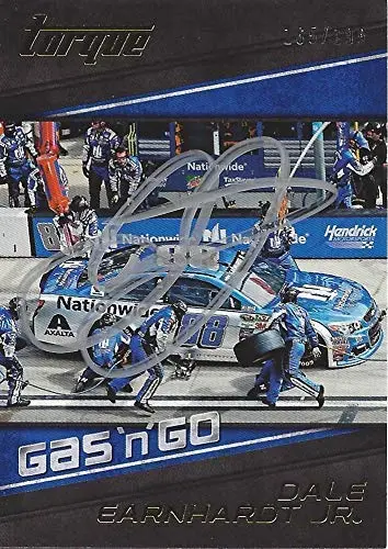 Autographed Dale Earnhardt Jr. 2016 Panini Torque Racing Gas N Go (Hendrick Pit Stop) Insert Signed Nascar Collectible Trading Card #165/199 With Coa And Toploader 1