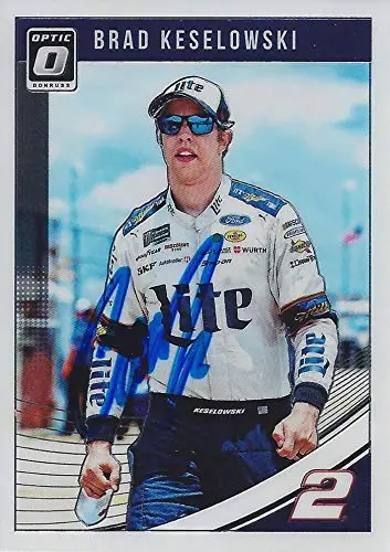 Autographed Brad Keselowski 2019 Panini Donruss Optic Racing (#2 Miller Lite Team Penske) Monster Cup Series Signed Collectible Nascar Trading Card With Coa 1