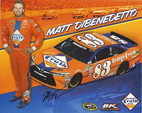 Autographed 2016 Matt Dibenedetto #83 Orange Crush Soda Toyota Team (Bk Racing) Sprint Cup Series Extremely Rare Signed Collectible Picture 8X10 Inch Nascar Hero Card Photo With Coa 1
