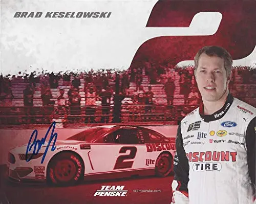 Autographed 2019 Brad Keselowski #2 Discount Tire Racing (Team Penske) Monster Energy Cup Series Signed Collectible Picture Nascar 8X10 Inch Official Hero Card Photo With Coa 1