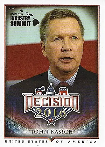 John Kasich 2016 Leaf Decision Hawaii Industry Summit Extremely Rare Insert Presidential Politics Collectible Promo Trading Card 1