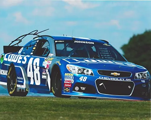 Autographed 2015 Jimmie Johnson #48 Lowes Racing (Road Course) Hendrick Motorsports Signed Picture 8X10 Nascar Glossy Photo With Coa 1