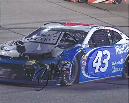 Autographed 2019 Bubba Wallace #42 Petty Racing Experience Wrecked Crash Car (Richard Petty Motorsports) Monster Cup Series Signed Collectible Picture 8X10 Inch Nascar Glossy Photo With Coa 1