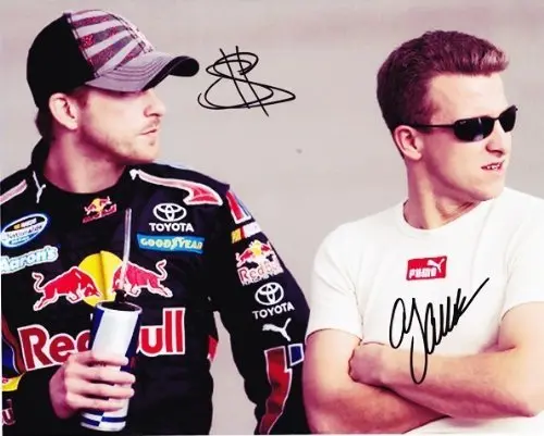 2X Autographed 2009 Aj Allmendinger & Scott Speed (Redbull Racing Team) Signed Nascar 8X10 Inch Photo With Coa 1