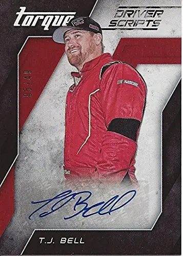 T.J. Bell 2016 Panini Torque Racing Driver Scripts Autograph (Obaika Racing) Xfinity Series Insert Collectible Nascar Trading Card #05/49 1