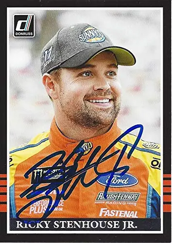 Autographed Ricky Stenhous Jr. 2018 Panini Donruss Racing (Sunny D Roush Team) Black Border Insert Signed Nascar Collectible Trading Card With Coa 1