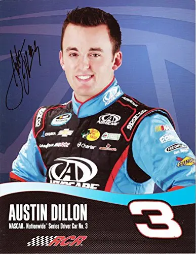 Autographed 2012 Austin Dillon #3 Advocare Racing Team (Nationwide Series) Rookie Signed Picture 9X11 Nascar Hero Card With Coa 1