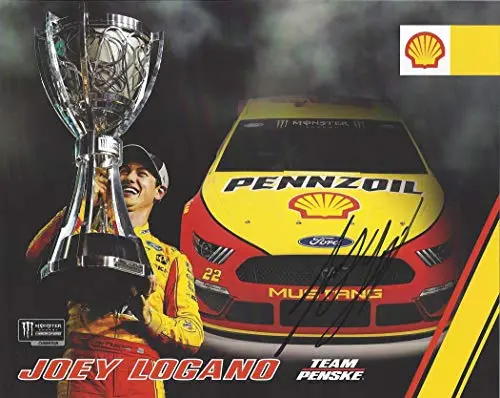Autographed 2019 Joey Logano #22 Pennzoil Ford Mustang 2018 Monster Cup Series Champion (Team Penske) Signed Collectible Picture 8X10 Inch Nascar Hero Card Photo With Coa 1