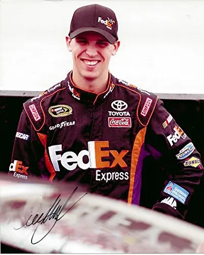 Autographed 2012 Denny Hamlin #11 Fedex Express Racing (Garage Area) Signed 8X10 Nascar Glossy Photo With Coa 1