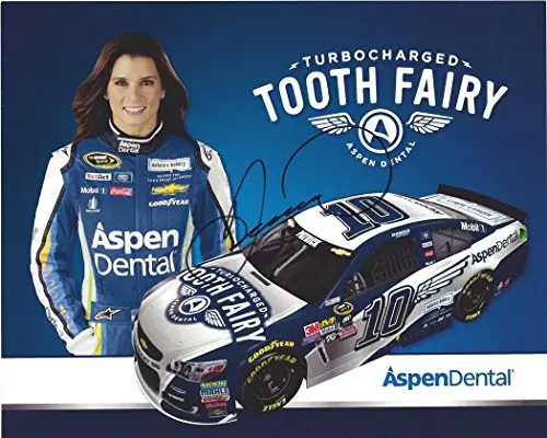 Autographed 2016 Danica Patrick #10 Aspen Dental Racing Turbocharged Tooth Fairy Stewart-Haas Team Rare Signed Picture 8X10 Nascar Hero Card Photo With Coa 1