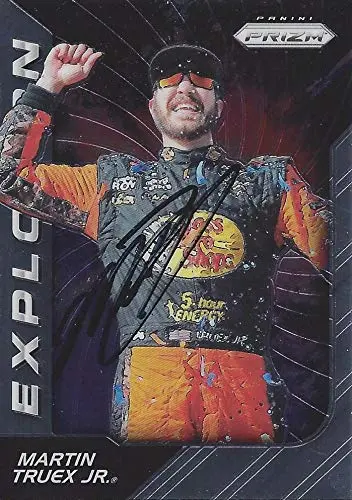 Autographed Martin Truex Jr. 2018 Panini Prizm Racing Explosion (#78 Bass Pro Shops) Furniture Row Toyota Team Insert Signed Nascar Collectible Trading Card With Coa 1