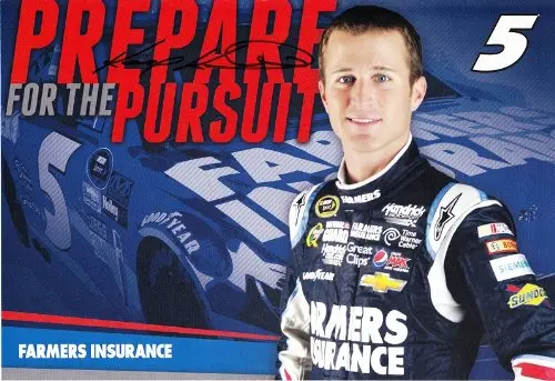 Autographed 2013 Kasey Kahne #5 Farmers Insurance (Hendrick) Signed 7X10 Inch Nascar Hero Card Photo With Coa 1