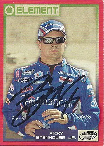 Autographed Ricky Stenhouse Jr. 2011 Wheels Element Racing Red Parallel (#16 Citi Financial Team) Roush Ford Nationwide Series Signed Nascar Collectible Trading Card With Coa 1