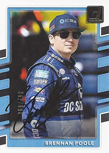 Autographed Brennan Poole 2018 Panini Donruss Racing (#48 Dc Solar Ganassi Team) Xfinity Series Insert Signed Nascar Collectible Trading Card With Coa #/499 1