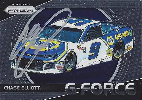 Autographed Chase Elliott 2018 Panini Prizm Racing G-Force (#9 Napa Auto Parts Team) Hendrick Motorsports Insert Signed Collectible Nascar Trading Card With Coa 1
