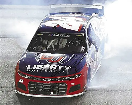 Autographed 2020 William Byron #24 Liberty University Racing Daytona Race Win (Victory Burnout) Hendrick Motorsports Nascar Cup Series Signed Picture 8X10 Inch Glossy Photo With Coa 1