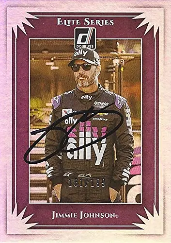 Autographed Jimmie Johnson 2020 Panini Donruss Racing Elite Series (#48 Ally Team) Hendrick Motorsports Insert Signed Nascar Collectible Trading Card With Coa #151/199 1