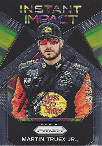 Autographed Martin Truex Jr. 2018 Panini Prizm Racing Instant Impact (#78 Bass Pro Shops) Furniture Row Toyota Team Insert Signed Nascar Collectible Trading Card With Coa 1