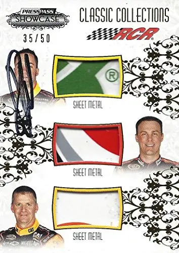 Autographed Paul Menard 2012 Press Pass Showcase Racing Rcr Classic Collections (Race-Used Triple Sheetmetal) Rare Rcr Team Insert Relic Signed Collectible Nascar Trading Card With Coa (#35 Of Only 50) 1