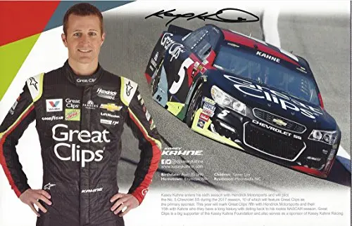 Autographed 2017 Kasey Kahne #5 Great Clips Racing (Hendrick Motorsports) Monster Energy Cup Series Signed Collectible Picture Nascar 7X11 Inch Hero Card Photo With Coa 1