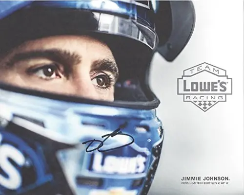 Autographed 2016 Jimmie Johnson #48 Team Lowes Racing Limited Edition 2/2 (Hendrick Motorsports) Signed Picture 8X10 Inch Nascar Hero Card Photo With Coa 1