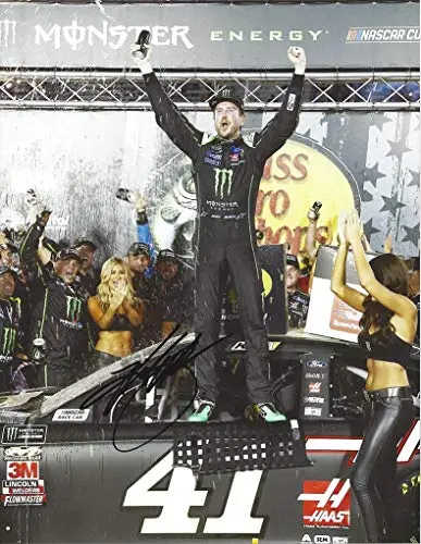 Autographed 2018 Kurt Busch #41 Monster Energy Racing 6X Bristol Race Winner (Victory Lane Celebration) Stewart-Haas Team Signed Collectible Picture Nascar 9X11 Inch Glossy Photo With Coa 1