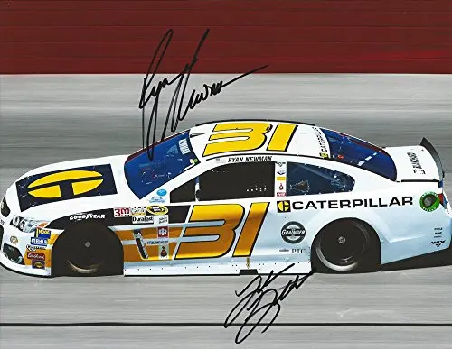 2X Autographed 2016 Ryan Newman & Luke Lambert #31 Caterpillar Darlington Throwback Signed Picture Nascar 9X11 Glossy Photo With Coa 1