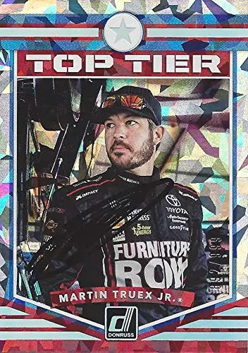 Autographed Martin Truex Jr. 2018 Panini Donruss Racing Top Tier (#78 Furniture Row Toyota Team) Rare Parallel Insert Signed Nascar Collectible Trading Card With Coa #892/999 1