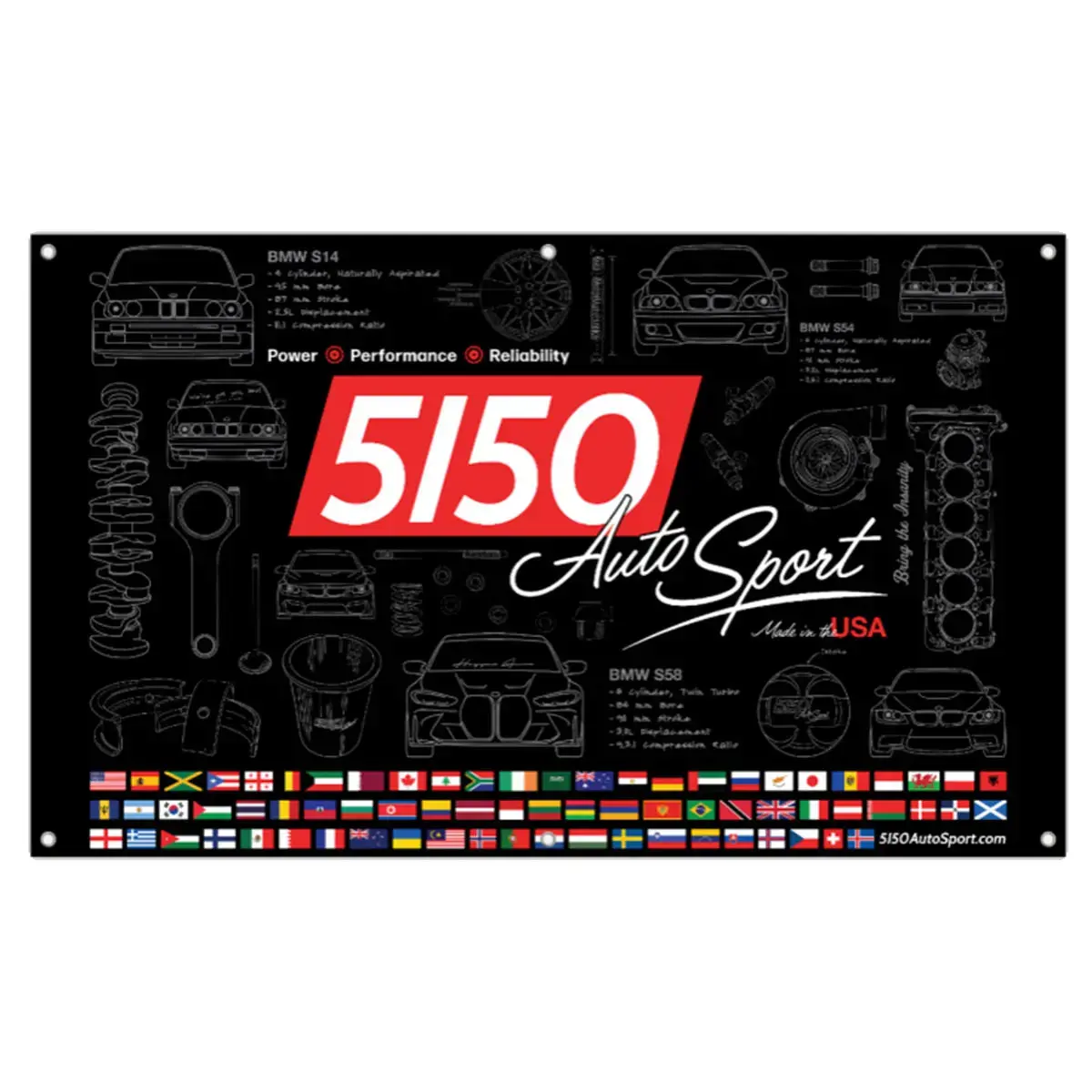 5150 Autosport 5' X 3' Garage Banner 1