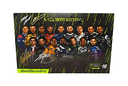 16X Autographed Monster Cup Series First Nascar Playoffs Rare Multi-Signed Picture Large 11X17 Inch Photo With Coa 1