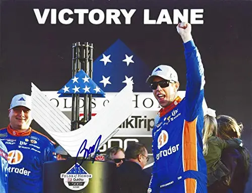 Autographed 2019 Brad Keselowski #2 Autotrader Racing Atlanta Race Win (Victory Lane Trophy) Team Penske Monster Energy Cup Series Signed Collectible Picture Nascar 9X11 Inch Glossy Photo With Coa 1