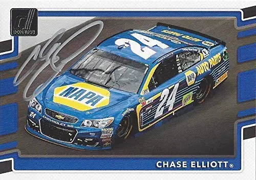 Autographed Chase Elliott 2018 Panini Donruss Racing (#24 Napa Auto Parts Car) Hendrick Motorsports Signed Collectible Nascar Trading Card With Coa And Toploader 1