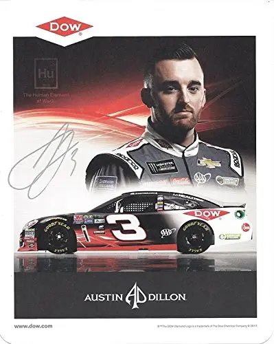 Autographed 2017 Austin Dillon #3 Dow Chevrolet Team (Richard Childress Racing) Monster Energy Cup Series Signed Collectible Picture 8X10 Inch Nascar Hero Card Photo With Coa 1